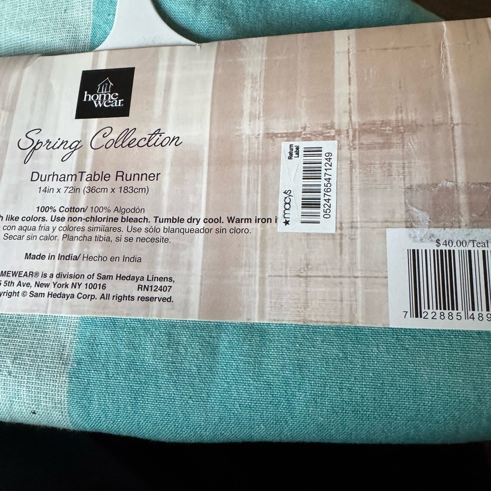 Home Wear Durham Spring Collection Fringe Table Runner - Picture 4 of 4